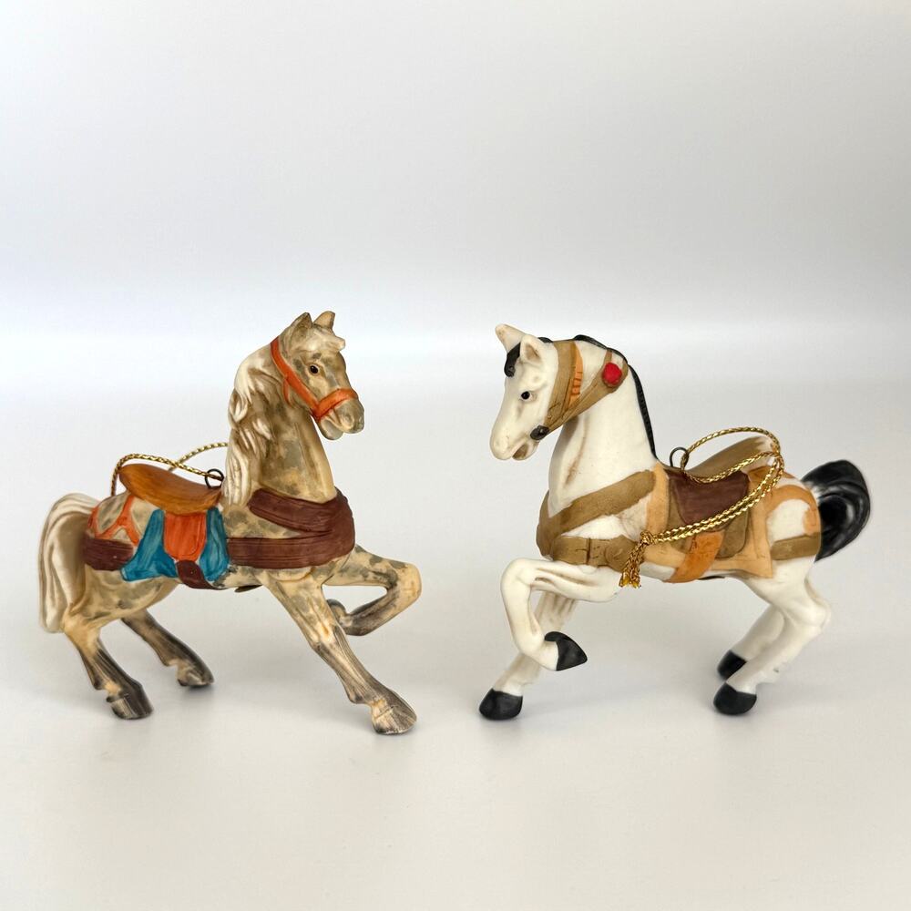 Vintage Silvestri Porcelain Horse Figurines Ornaments 3" Tall